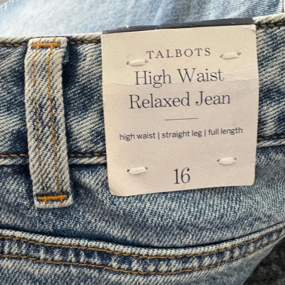 Talbots Womens High Waist Straight Leg Jeans 16 Relaxed Mom Denim‎ Normcore NWT